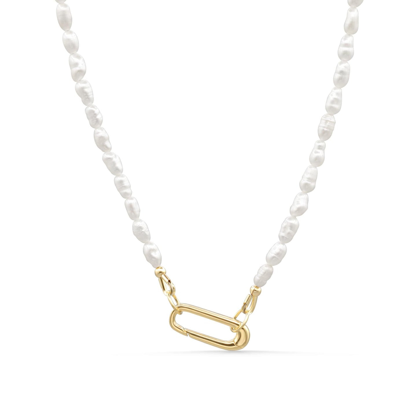 Modern Muse Pearl Carabiner Necklace | ENPM1232