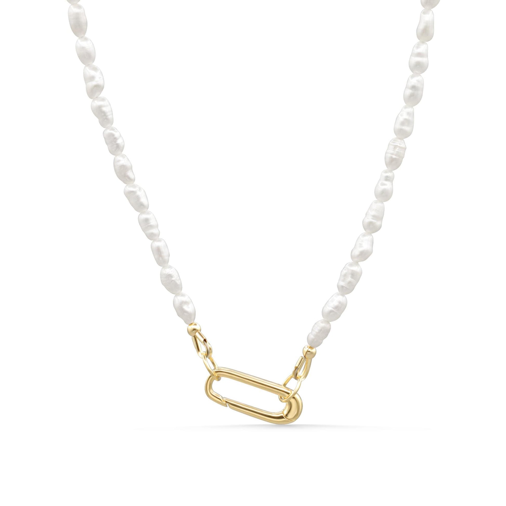 Modern Muse Pearl Carabiner Necklace | ENPM1232