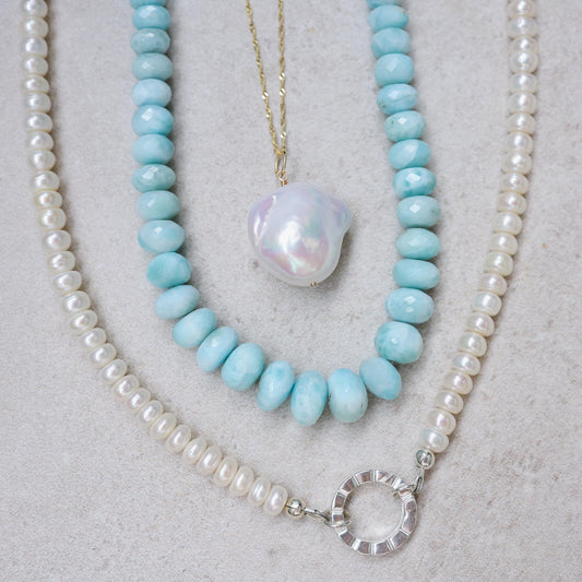 Pearl Carabiner Necklace