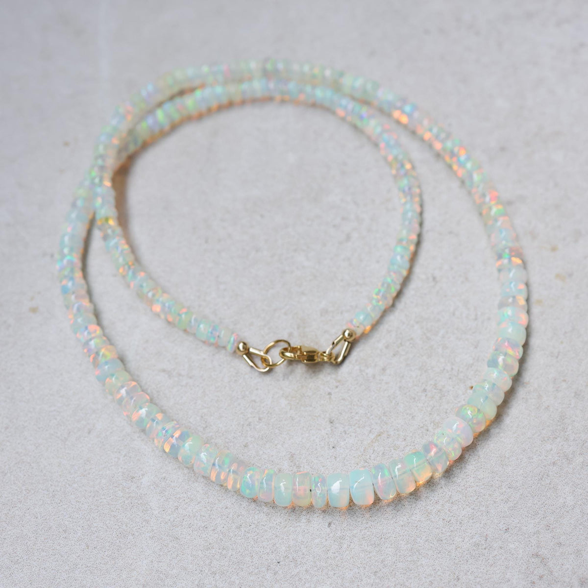 Smooth Ethiopian Opal Necklace – Gemmy Flash, Soft Fire