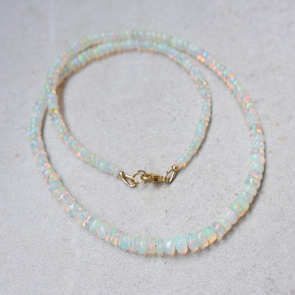 Smooth Ethiopian Opal Necklace – Gemmy Flash, Soft Fire