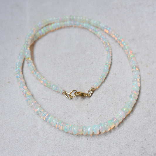 Smooth Ethiopian Opal Necklace – Gemmy Flash, Soft Fire