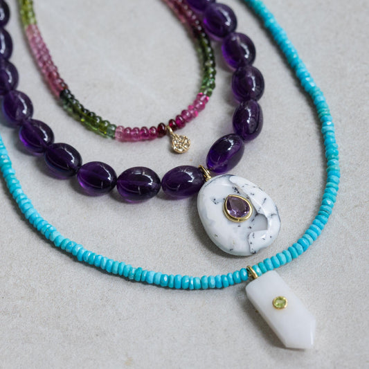 Verdant Heart Tourmaline Diamond Necklace