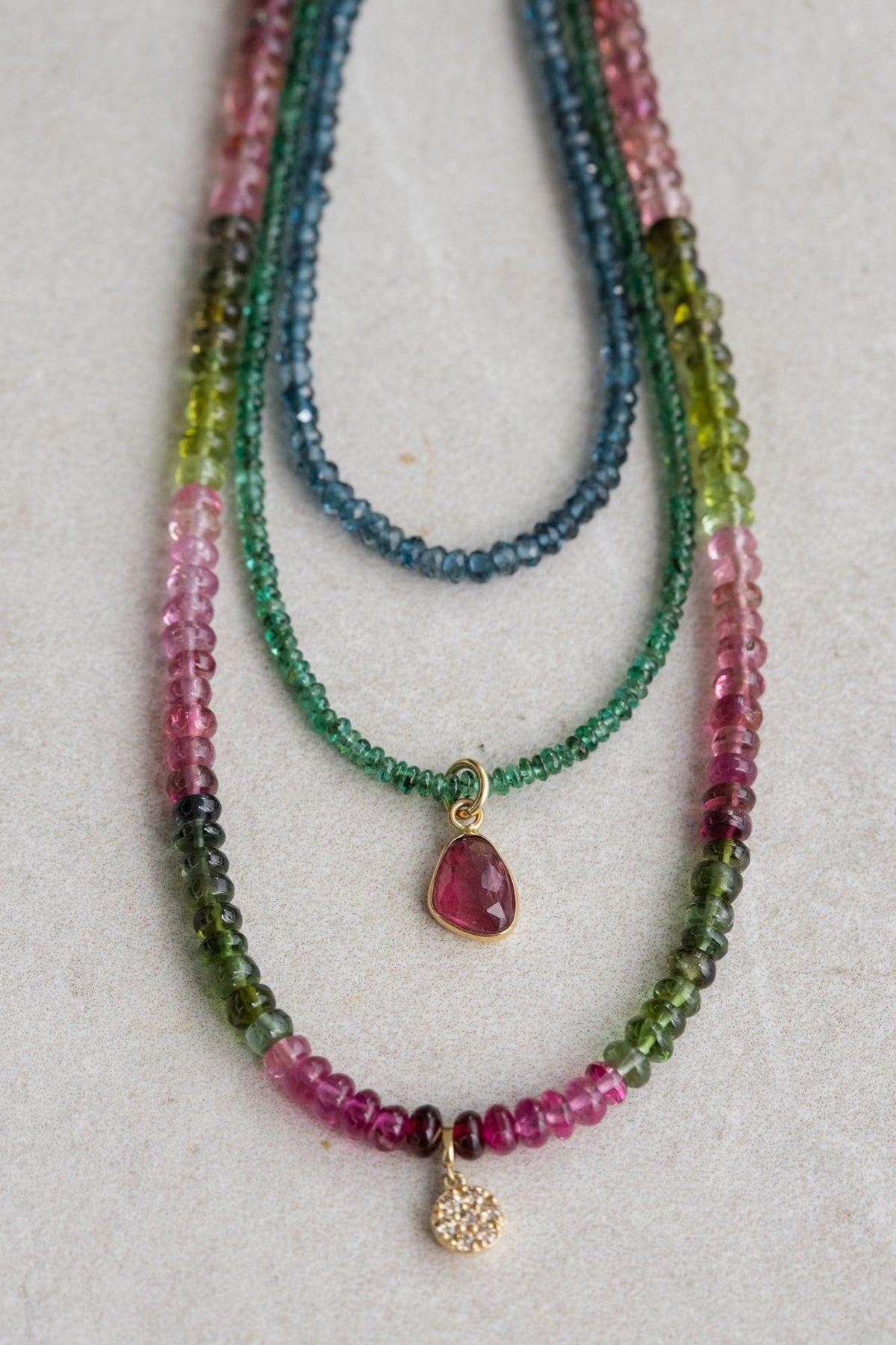 Verdant Heart Tourmaline Diamond Necklace