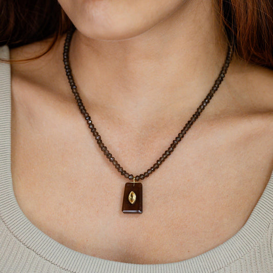 Cognac – Smoky Quartz & Citrine Necklace
