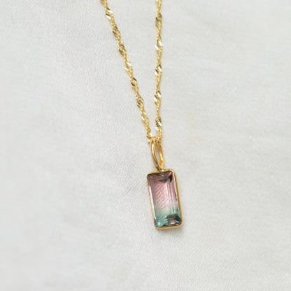 Prism of Paradise – One of a Kind Bi-Color Tourmaline Necklace