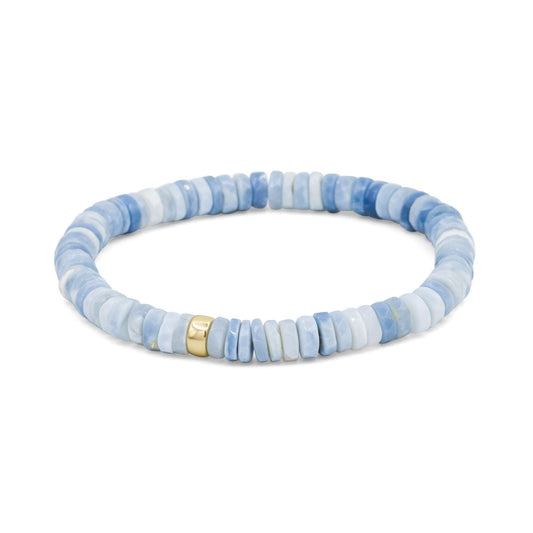 Blue Opal Heishi Bracelet