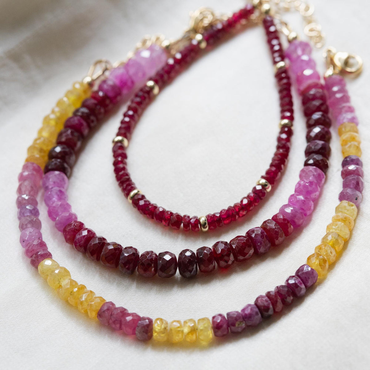 14K GOLD Ruby bracelet | Delicate ruby Bracelet Solid Gold. Dainty [EBRP1741] Beaded ombre ruby Bracelet, ruby jewelry | Pink ruby, Ruby