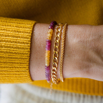 14K GOLD Ruby bracelet | Delicate ruby Bracelet Solid Gold. Dainty [EBRP1741] Beaded ombre ruby Bracelet, ruby jewelry | Pink ruby, Ruby