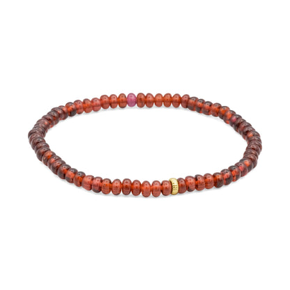 Garnet Bracelet, Garnet Stretch Bracelet, Genuine Garnet Jewelry, Gift for Him faceted garnet gold, Delicate Garnet Skinny