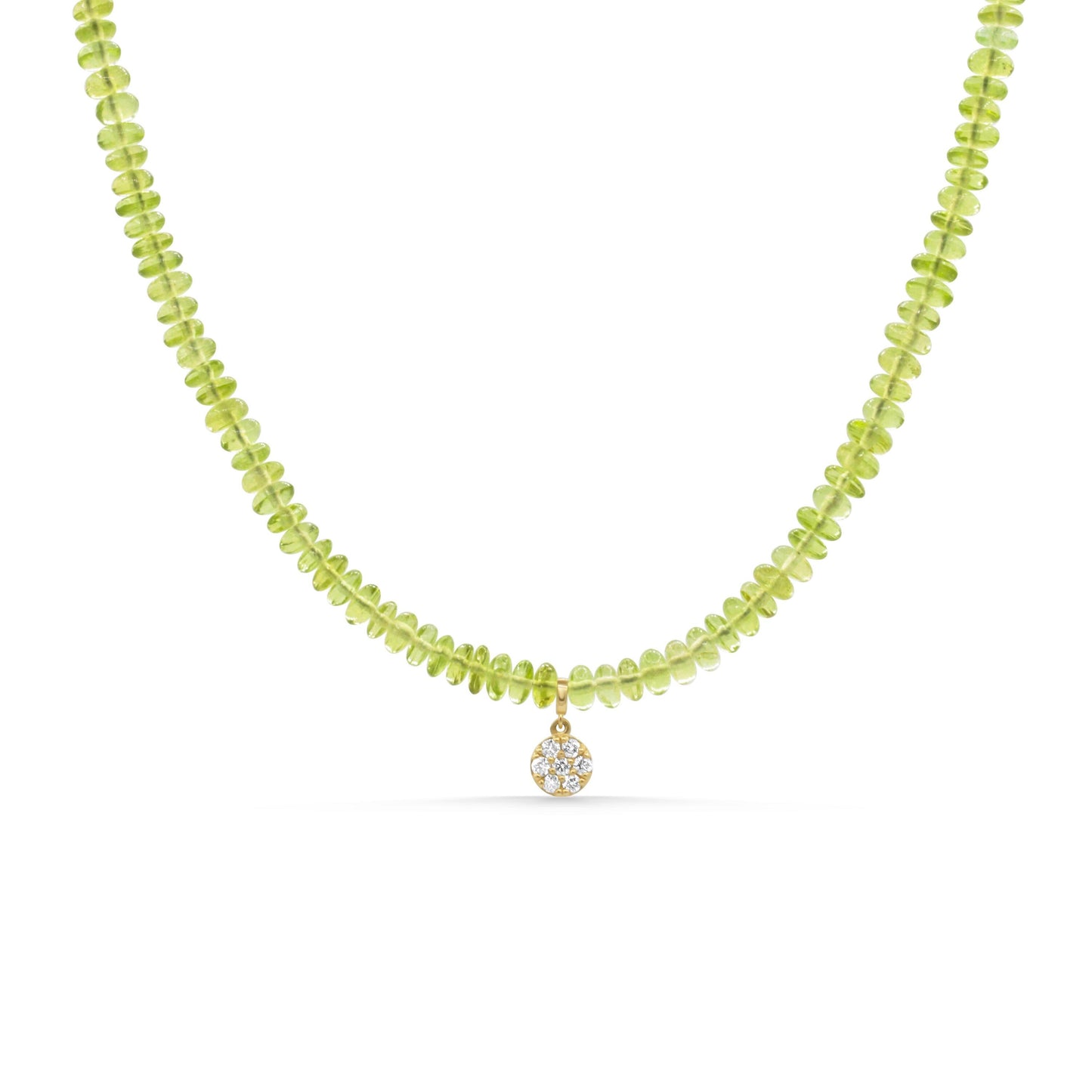 Peridot & Diamond Necklace – Natural Gemstones and Solid 14K Gold