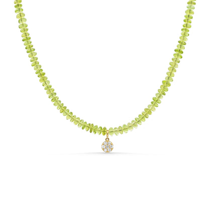 Peridot & Diamond Necklace – Natural Gemstones and Solid 14K Gold
