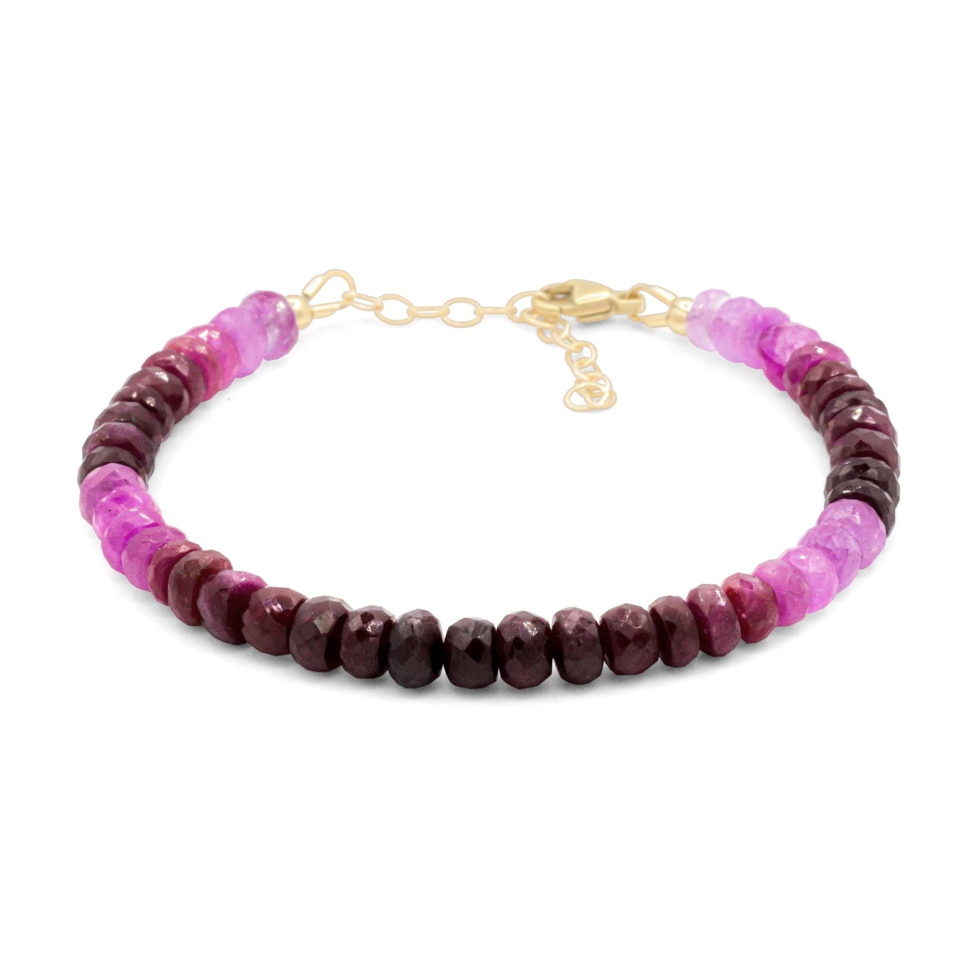 Ruby Ombré Bracelet – One of a Kind, Solid 14K Gold