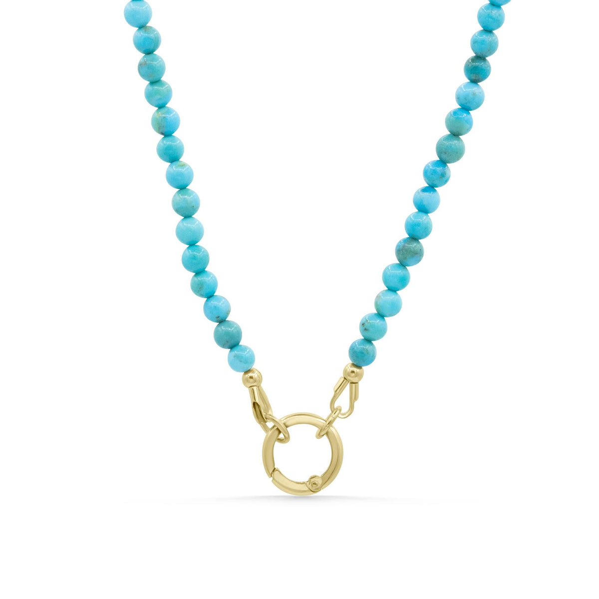 Turquoise Carabiner Necklace | Kingman Turquoise carabiner necklace | Genuine natural blue turquoise | [ENTP1052] real genuine turquoise