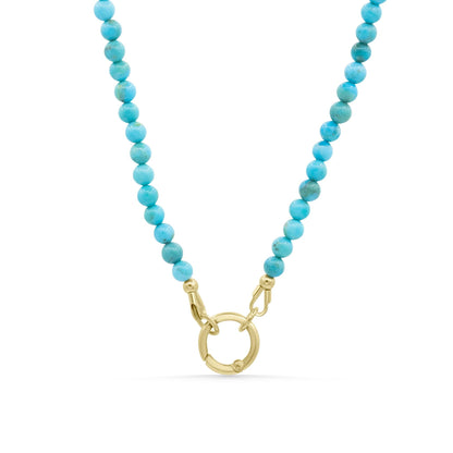 Turquoise Carabiner Necklace | Kingman Turquoise carabiner necklace | Genuine natural blue turquoise | [ENTP1052] real genuine turquoise