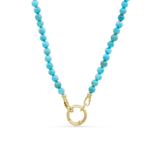 Turquoise Carabiner Necklace | Kingman Turquoise carabiner necklace | Genuine natural blue turquoise | [ENTP1052] real genuine turquoise