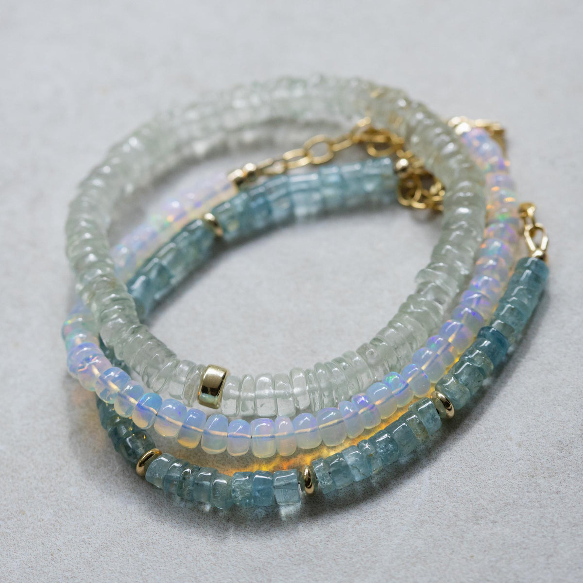 Natural Green Amethyst Bracelet, Prasiolite Heishi Bracelet, Sterling Silver or Solid 14K Gold, Genuine Gemstone Jewelry, Handmade Canada