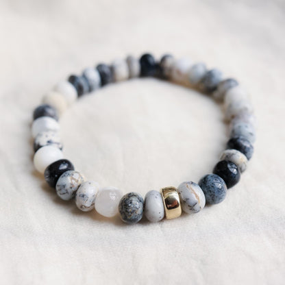 Dendrite Opal Smooth Rondel Bracelet