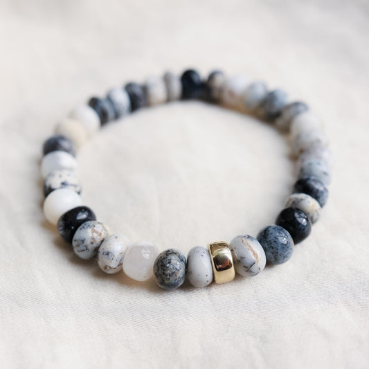 Dendrite Opal Smooth Rondel Bracelet