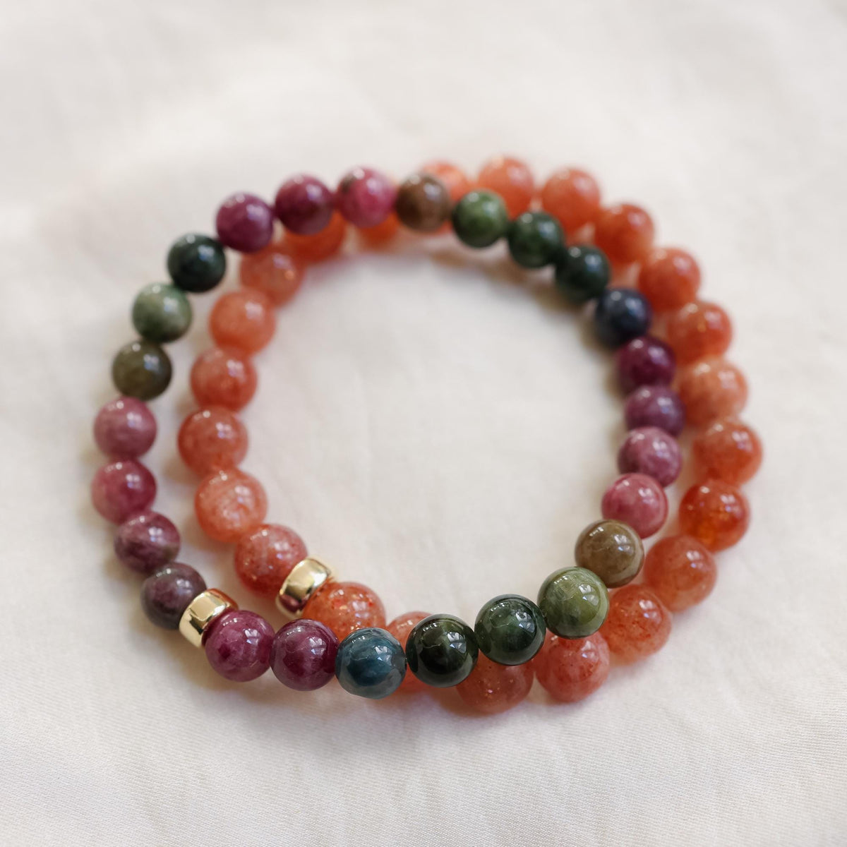 Warm Orange Sunstone Bracelet 8mm