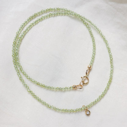 Peridot Diamond Necklace - 14K