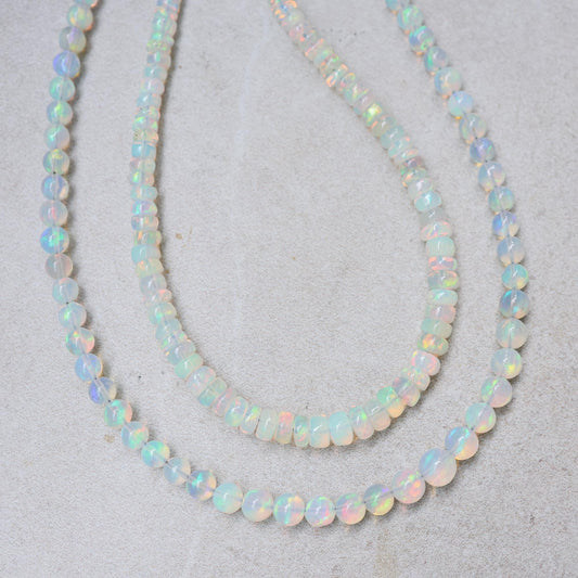 Smooth Ethiopian Opal Necklace – Gemmy Flash, Soft Fire