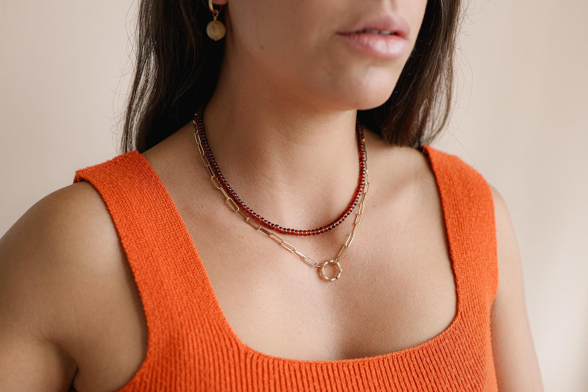 Gemmy Garnet Necklace 4mm