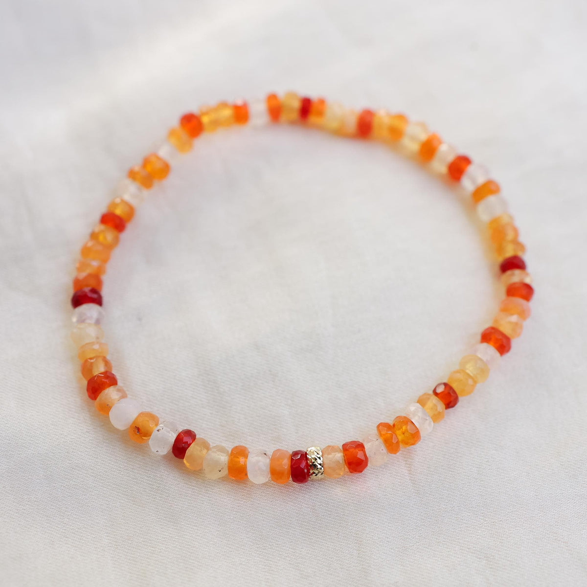 Solar Flare Fire Opal Bracelet– Solid 14K Gold