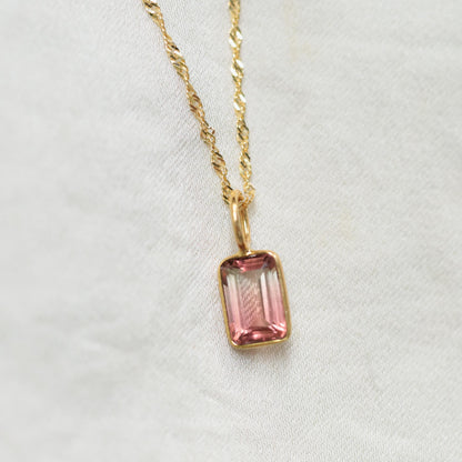 Prism of Paradise – One of a Kind Bi-Color Tourmaline Necklace