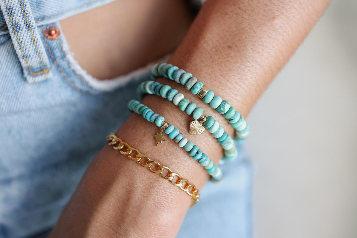 Heart Turquoise Bracelet – 14K Gold Filled EBTP1023