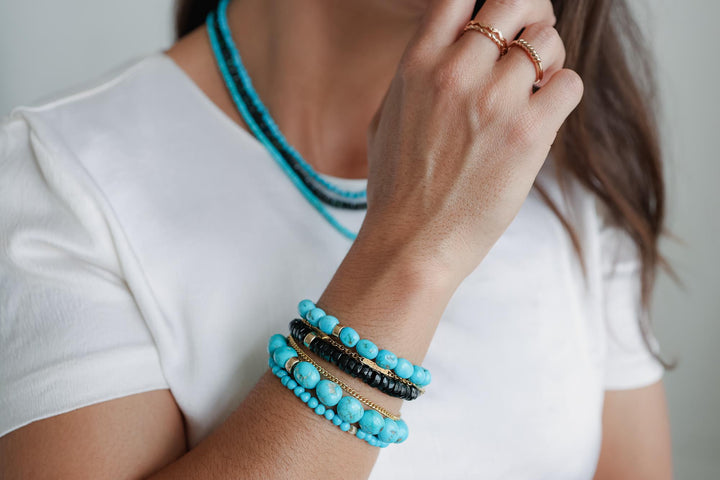 Black Tourmaline Heishi Bracelet