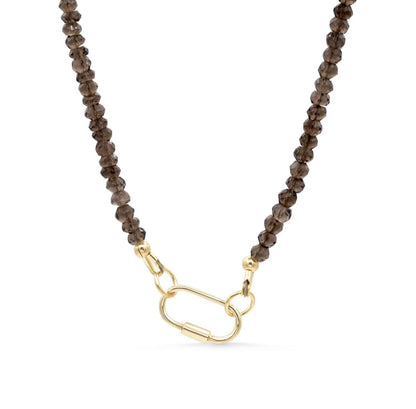 Smoky Quartz Screw Carabiner Necklace
