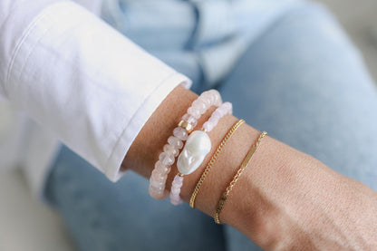 Pink Cloud Kunzite Pearl Bracelet EBKM7865