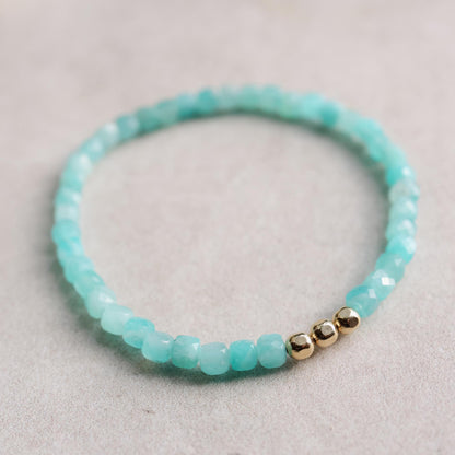 Amazonite Cube Bracelet EBAM8756