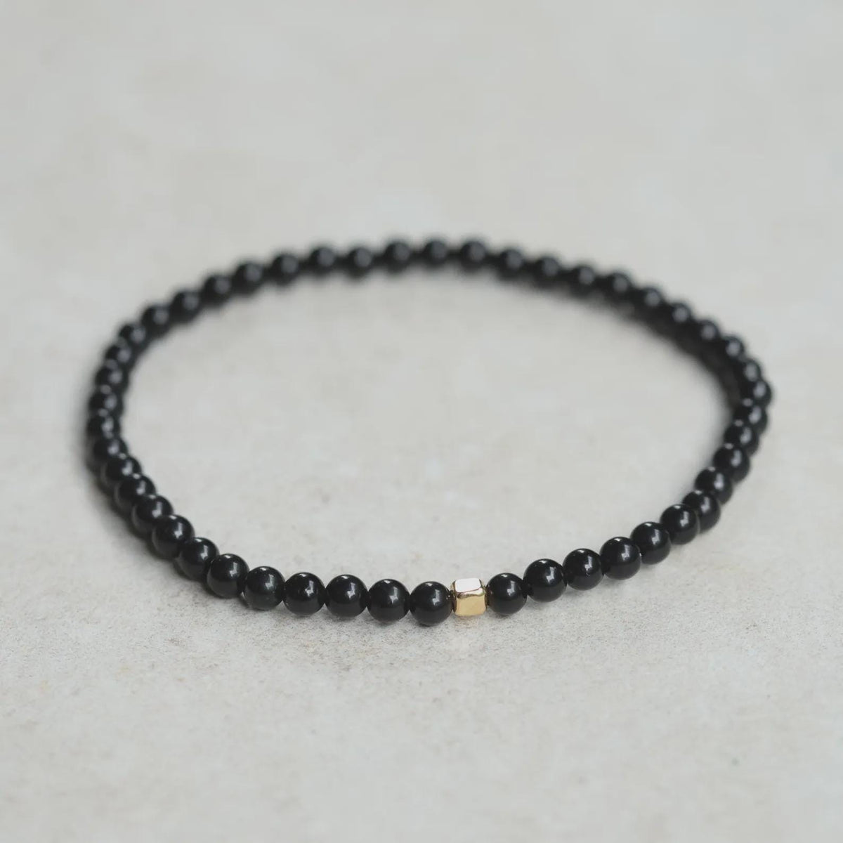 Black Tourmaline Bracelet 4mm [EBBP1014] | Genuine Black Tourmaline | Energy Bracelet 4mm | Strength Protection Stamina
