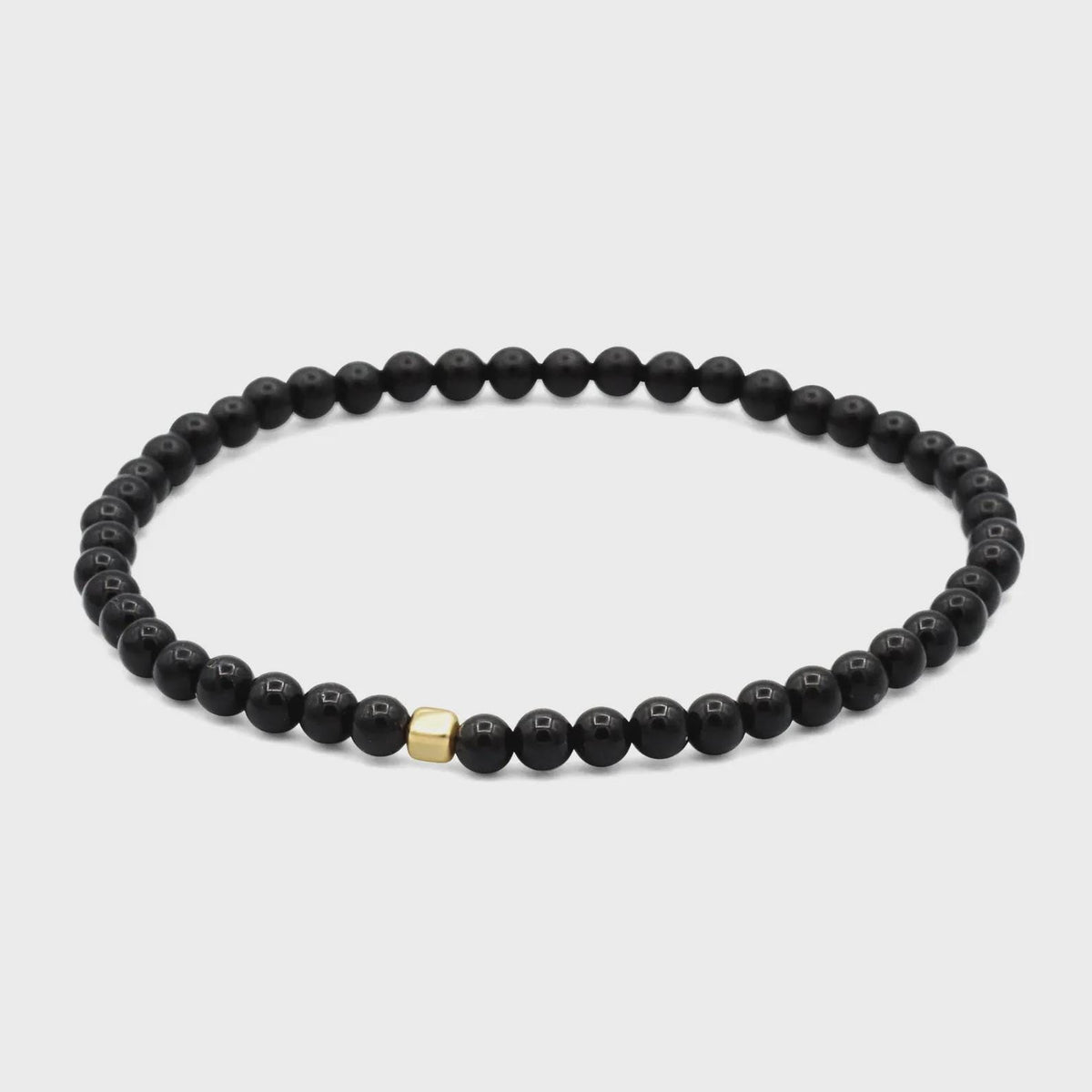 Black Tourmaline Bracelet 4mm [EBBP1014] | Genuine Black Tourmaline | Energy Bracelet 4mm | Strength Protection Stamina