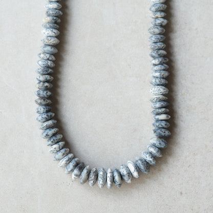 Dendritic Opal Necklace by Earthly Abundance featuring a polished dendritic opal pendant on a silver chain.