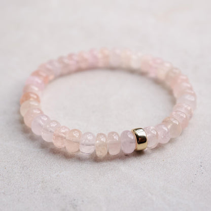 Morganite Smooth Rondel Bracelet 8mm