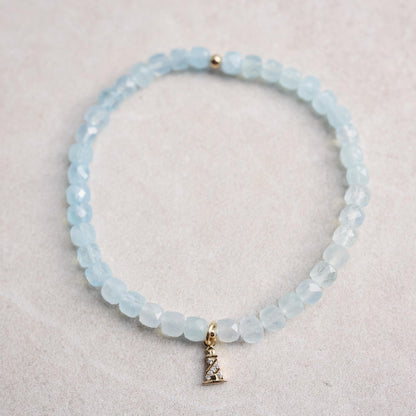 Aquamarine & Diamond Lighthouse Bracelet – Solid 14K Gold