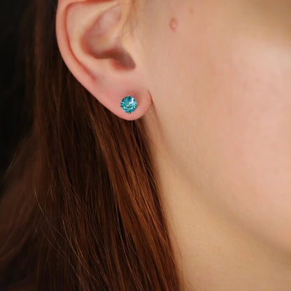 Rainbow Moonstone Stud Earrings