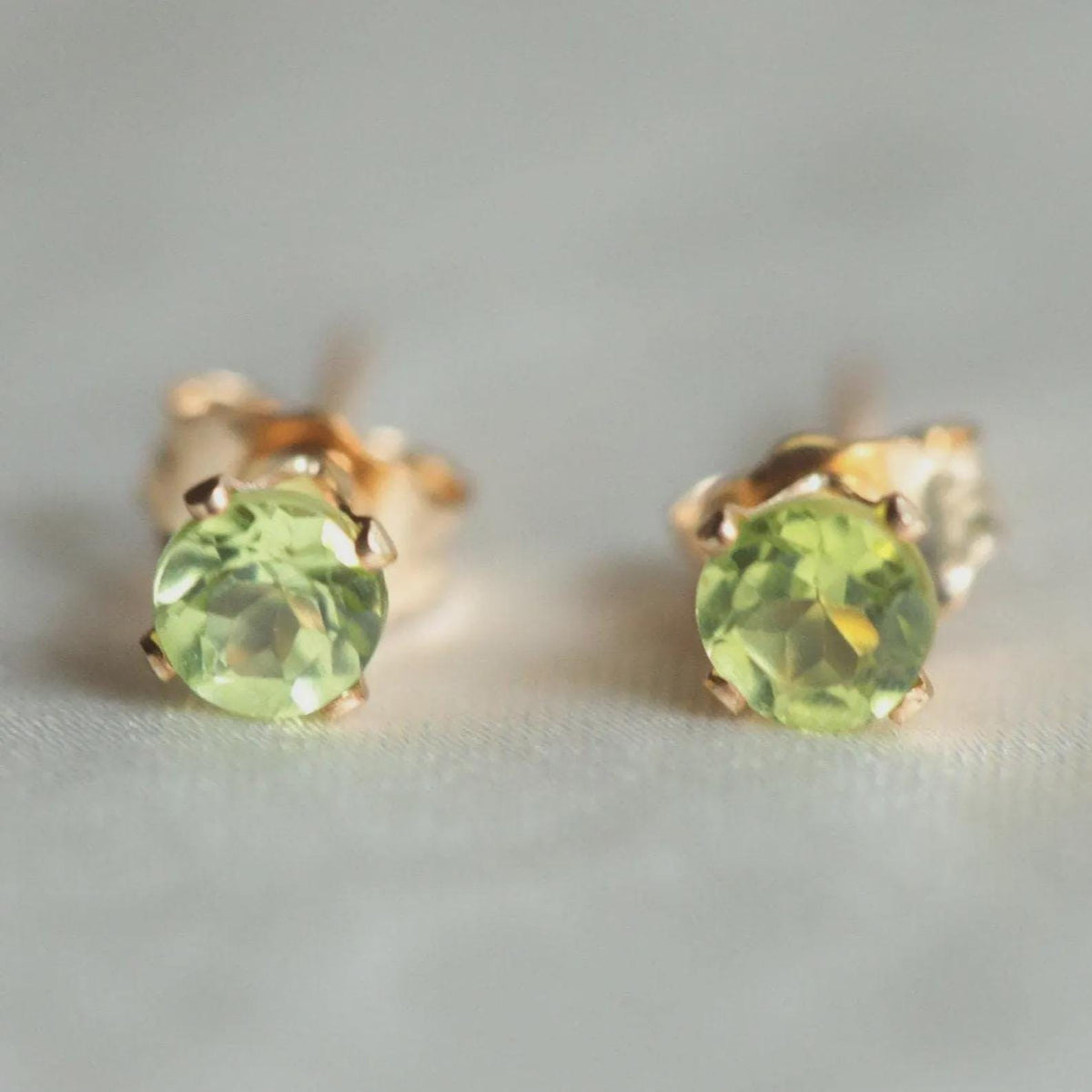 4mm Gemstone Stud Earrings 14K Gold Filled
