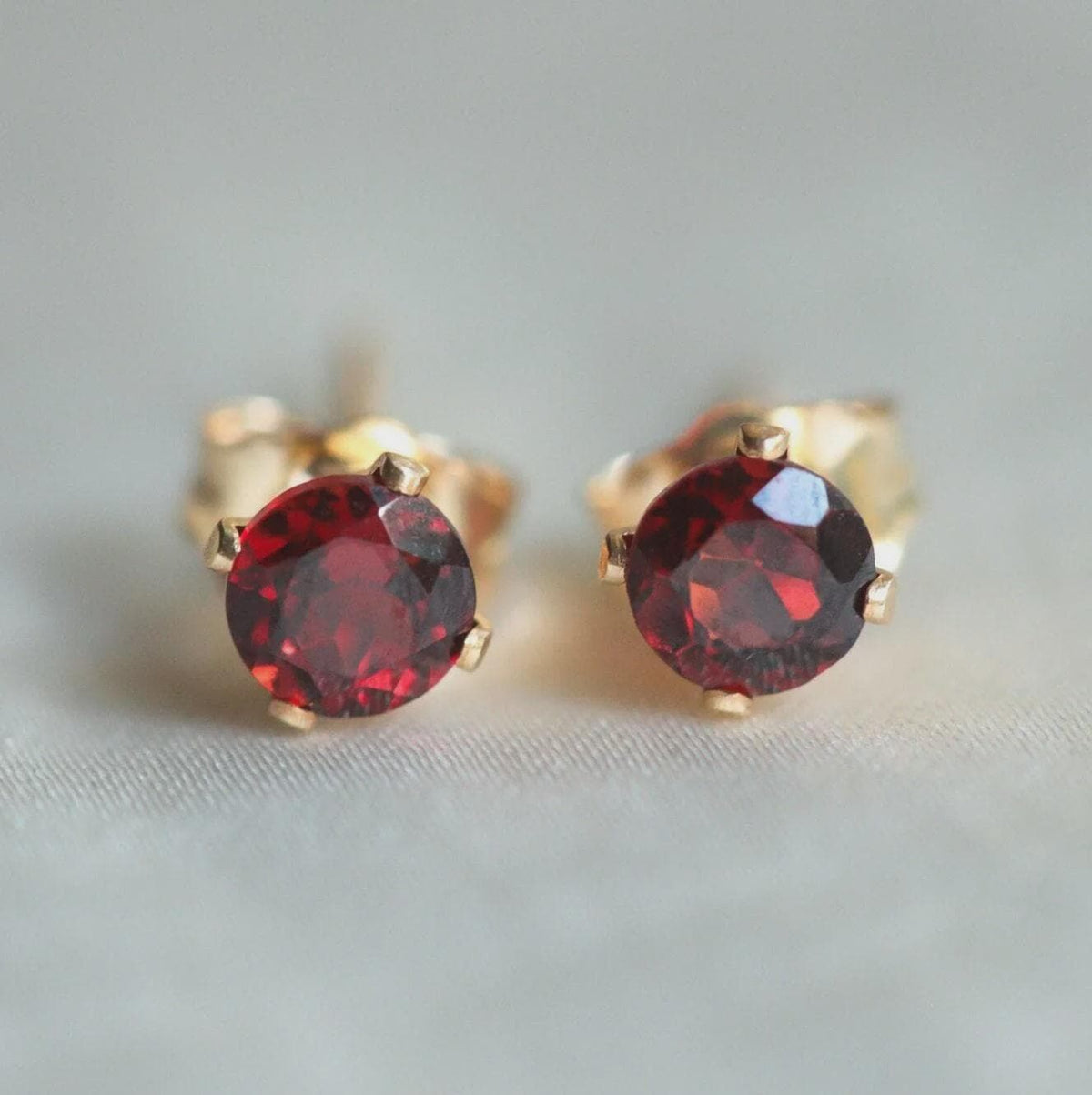 4mm Gemstone Stud Earrings 14K Gold Filled
