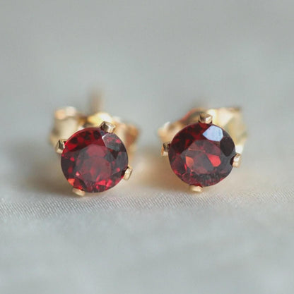 4mm Gemstone Stud Earrings 14K Gold Filled