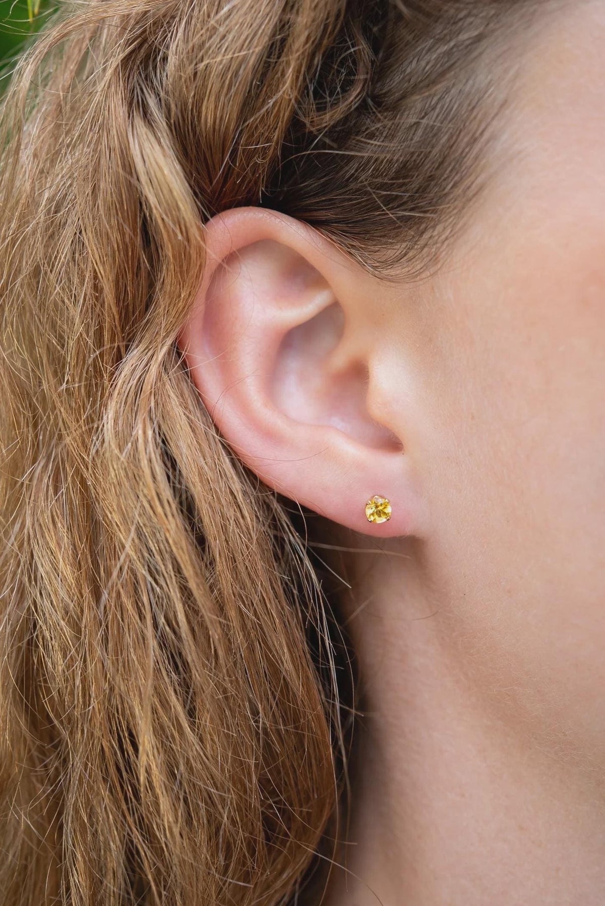 4mm Gemstone Stud Earrings 14K Gold Filled