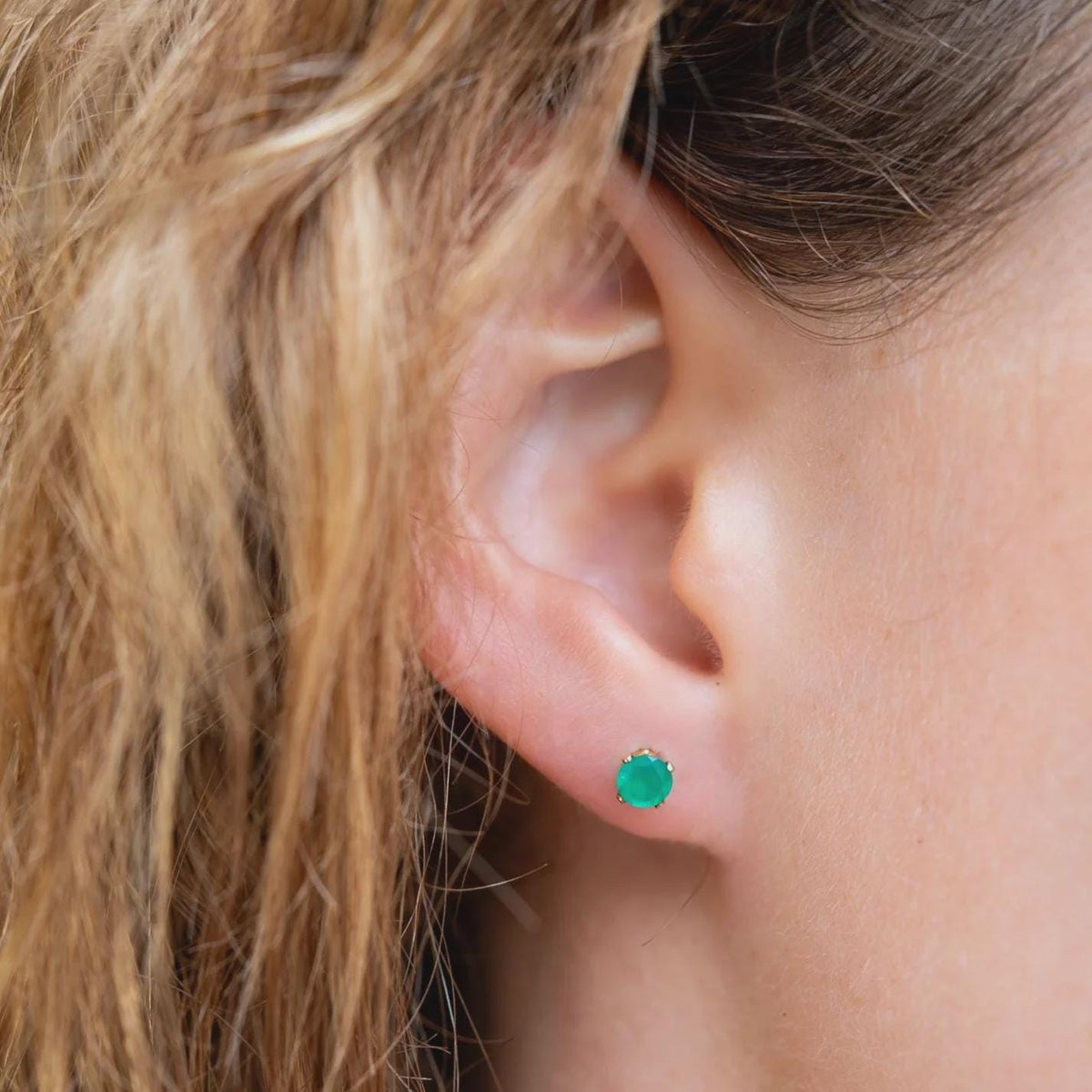 4mm Gemstone Stud Earrings 14K Gold Filled