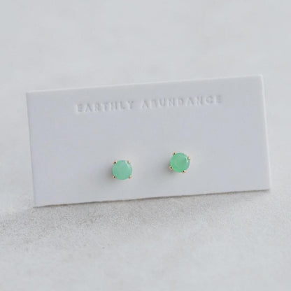 4mm Gemstone Stud Earrings 14K Gold Filled