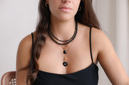 Vanta black spinel necklace from Earthly Abundance Jewelry featuring a sleek, dark gemstone pendant on a delicate chain.