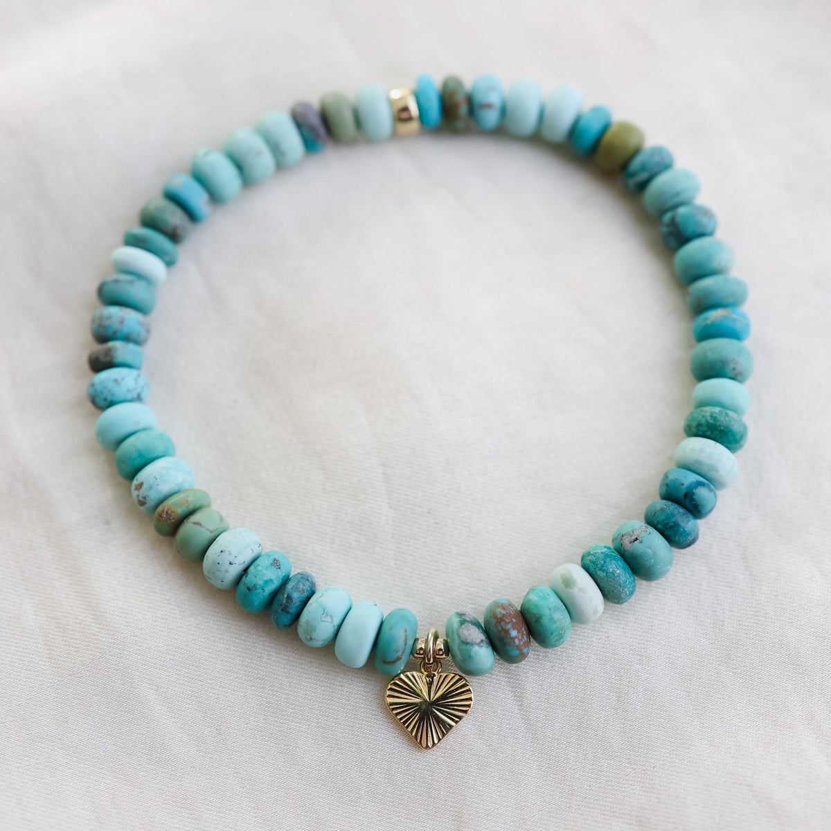 Heart Turquoise Bracelet – 14K Gold Filled EBTP1023