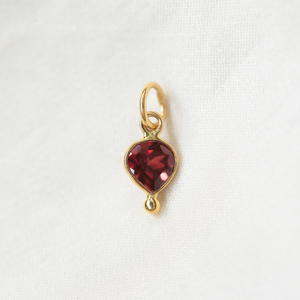 Tiny Gemstone Drop Charms – Solid 14K Gold