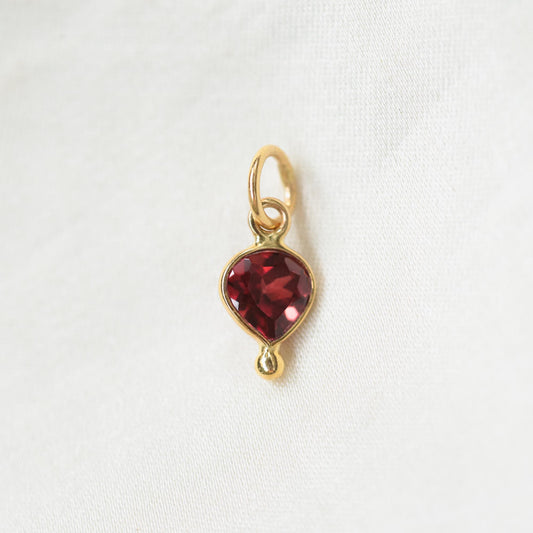 Tiny Gemstone Drop Charms – Solid 14K Gold